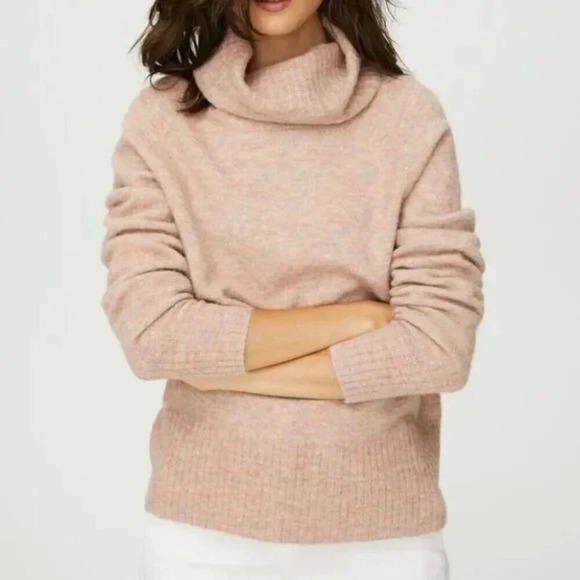 Aritzia The Group Babaton Plutarch Pink Funnel Neck Alpaca Wool Sweater | XXS - Picture 2 of 8